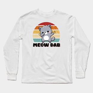 Cute Cat Dab Long Sleeve T-Shirt